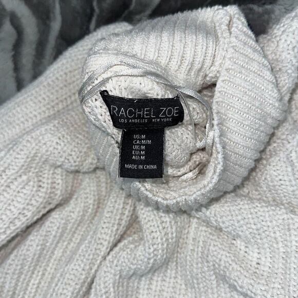 Rachel Zoe Cream Turtleneck Puff Sleeve Knit Sweater | Sz M - Picture 4 of 4